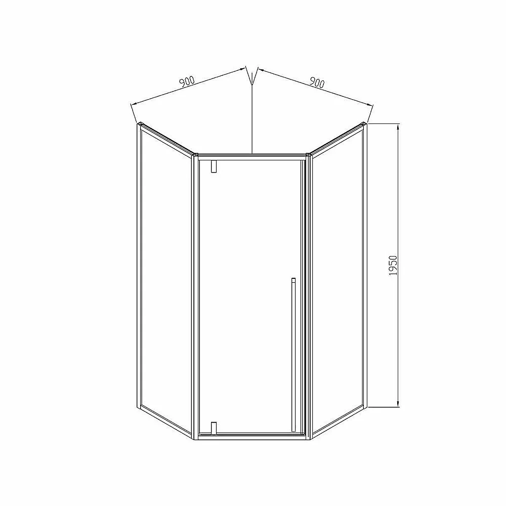 Душевой уголок Vincea PENTA VSP-3P900CLB 90x90 стекло прозрачное/профиль черный