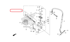 45510-KZZ-901. CYLINDER SUB ASSY., FR. BRAKE MASTER (NISSIN). Front master cylinder brake Honda CRF250-300L-M-Rally