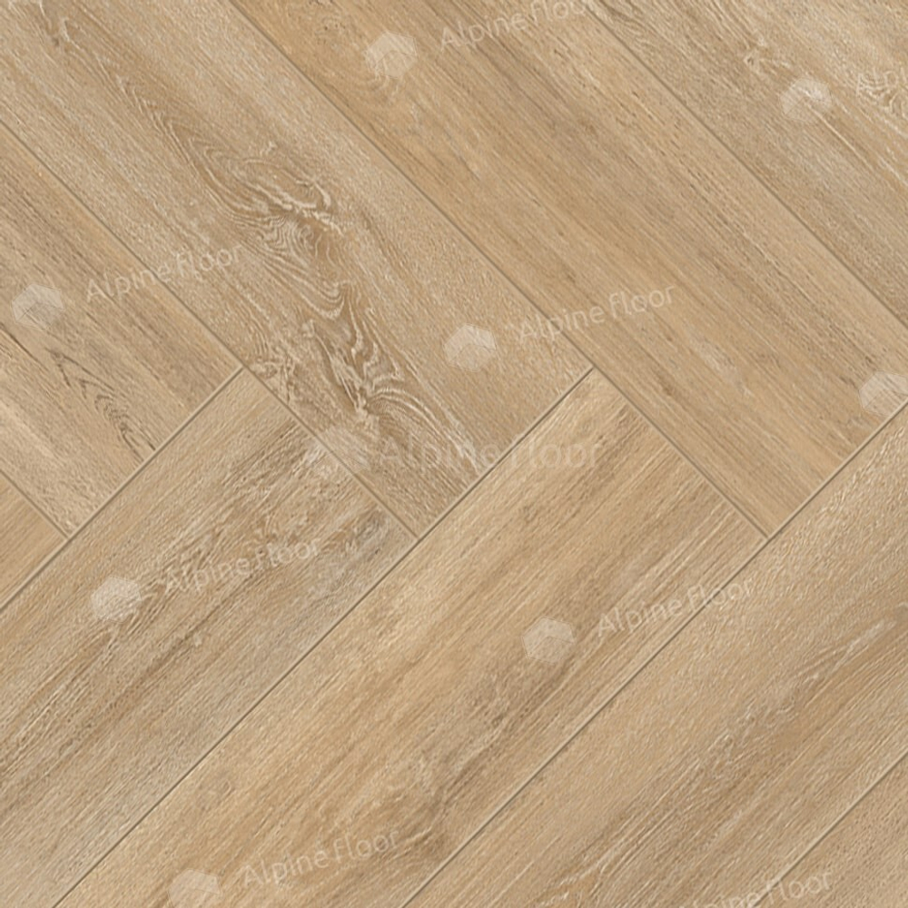 Напольные покрытия Екатеринбург. MAXIPOL: Ламинат Alpine Floor HERRINGBONE Дуб Фландрия LF102-03