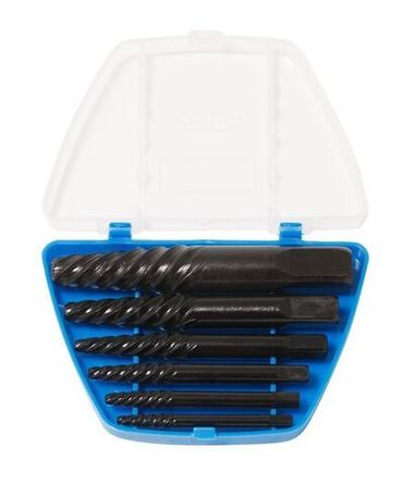 Набор экстракторов резьбы,6пр.(М3-М25, ?:3-6мм, 6-8мм, 8-11мм, 11-14мм, 14-18мм, 18-22мм,), в пластиковом футляре RockForce##Rock FORCE RF-63005C