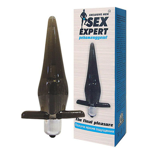 Черная конусовидная вибровтулка 11,5см Bior Toys Sex Expert SEM-55005