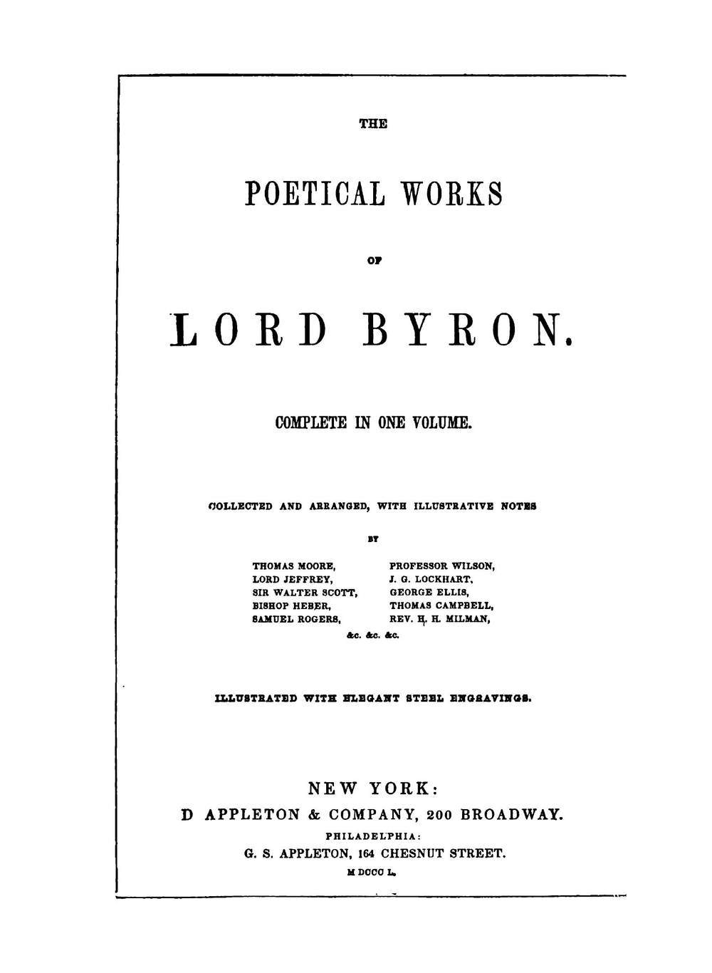 The Poetical Works of Lord Byron: Complete in One Volume | George Gordon Byron