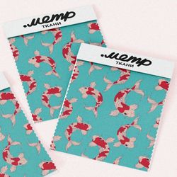 Ткань шелк Армани японские карпы