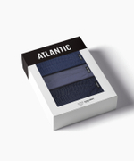 Мужские трусы слипы классика Atlantic, набор 3 шт., хлопок, кобальтовые + деним + темно-голубые, 3MP-202