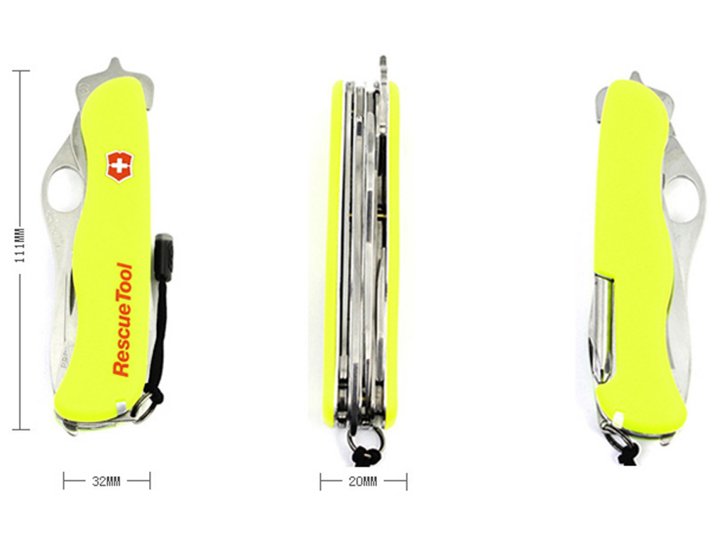 Нож Victorinox RescueTool One Hand, желтый, 0.8623.MWN