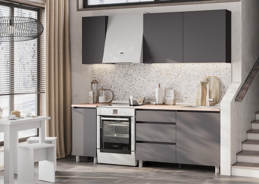 Кухня «Денвер» Графит 160 см