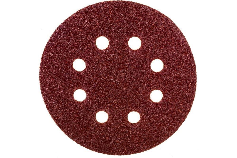 738037 Круг абразивный P 60, на ворсовой подложке под "липучку" 125 мм, перфорированный, 5 шт. Сибртех