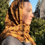 Шаль 120*120см, ТЭДДИ на коричневом