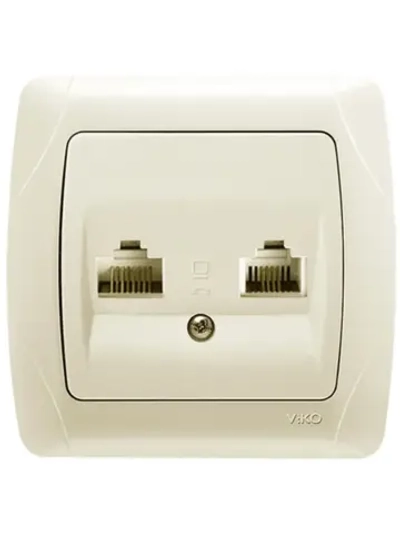 Розетка RJ11+ RJ45 VIKO CARMEN кремовая