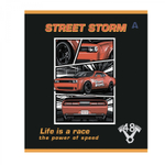 Тетрадь 48л, А5, клетка, Alingar, "Life is race" , скрепка,мелованный картон (стандарт), выб УФ лак, блок офсет, 5 дизайнов в пленке т/у