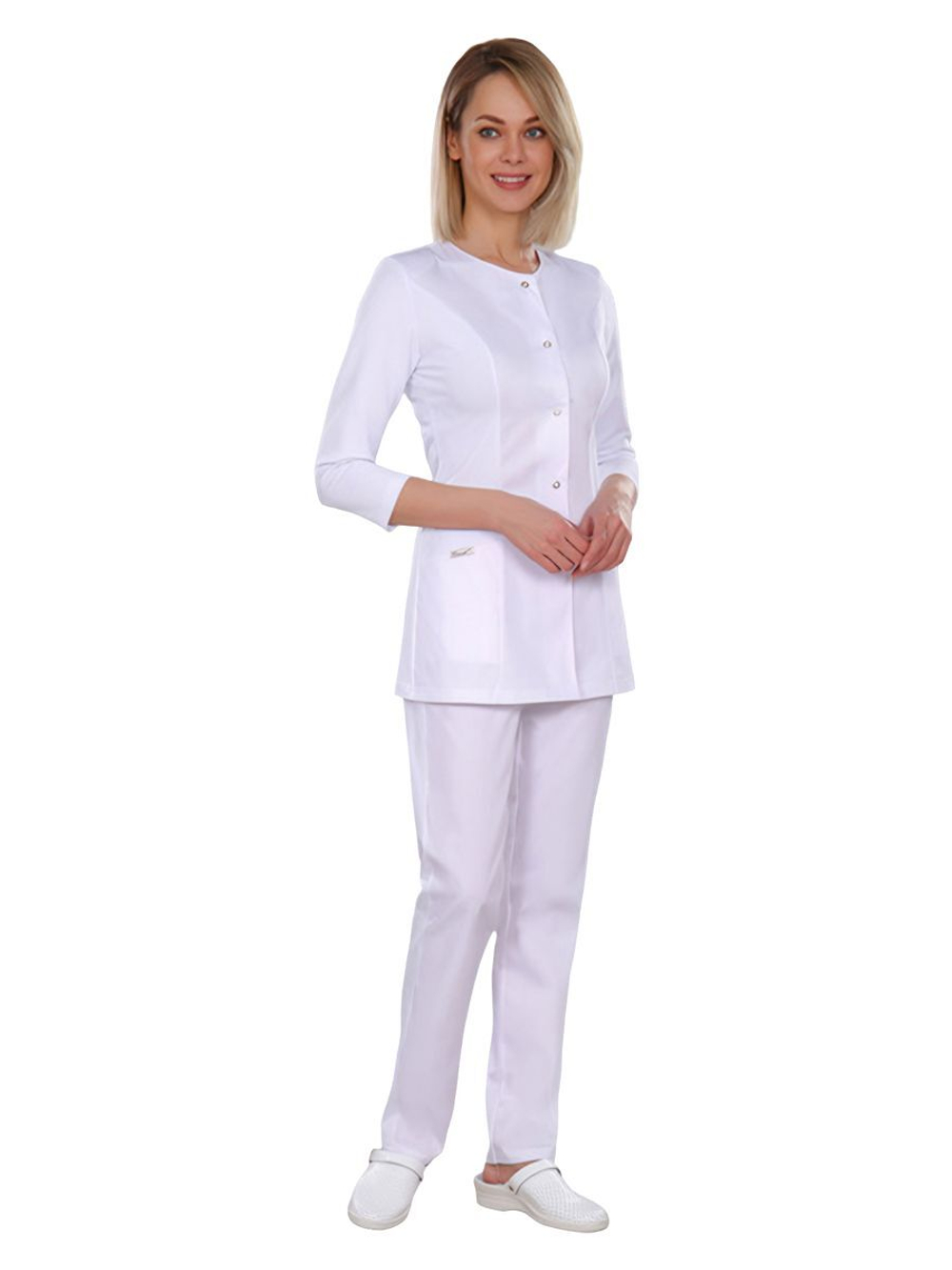 Туника медицинская женская СтильБ 177СТА, белый, 52
