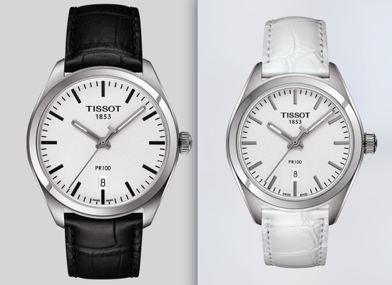 Парные часы TISSOT PR 100: T101.410.16.031.00 и T101.210.16.031.00
