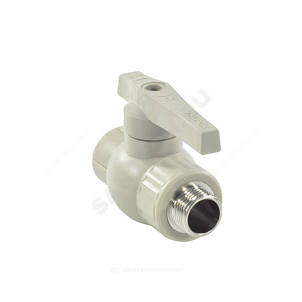 Кран шаровой PP-R серый Дн 25х3/4" НР VALFEX 10144225Г