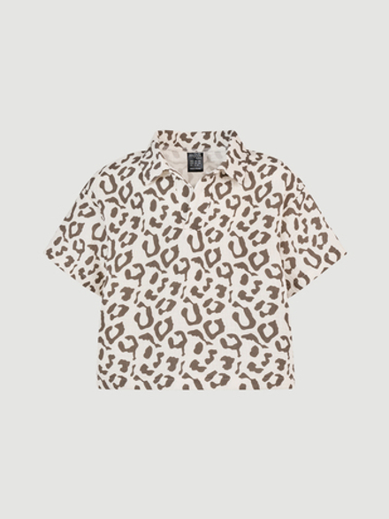 Поло оверсайз Mjölk Leopard, из муслина