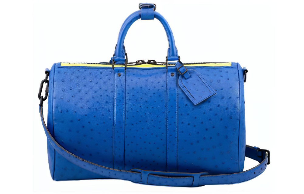 LOUIS VUITTON Keepall Leather Handbag, Shoulder Bag, Crossbody Bag, Travel Bag Men"s