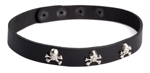 Кожаный чокер "Веселый Роджер"