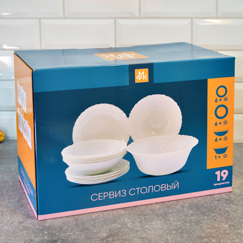 Столовый набор 19 предметов "Ромашки"