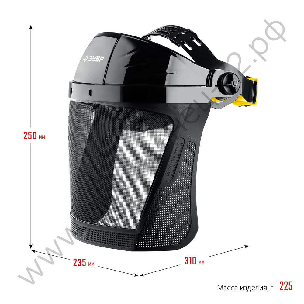 ЗУБР СЕКТОР-С экран из мелкоячеистой сетки 190х339мм, с храповиком, защитный лицевой щиток, Профессионал (110851)
