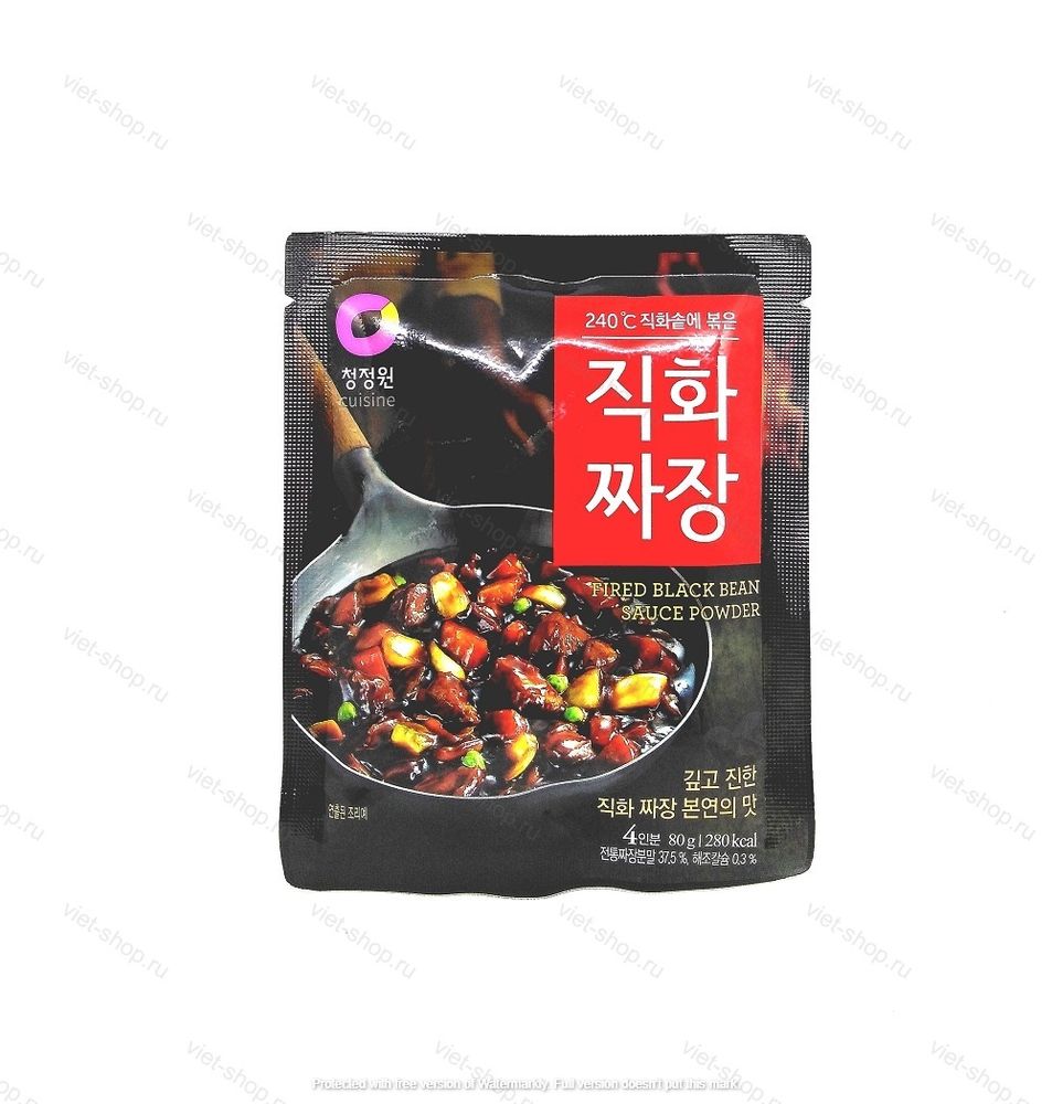 Корейская основа для приготовления соуса из черных соевых бобов Fried black bean sauce powder, 80 гр.
