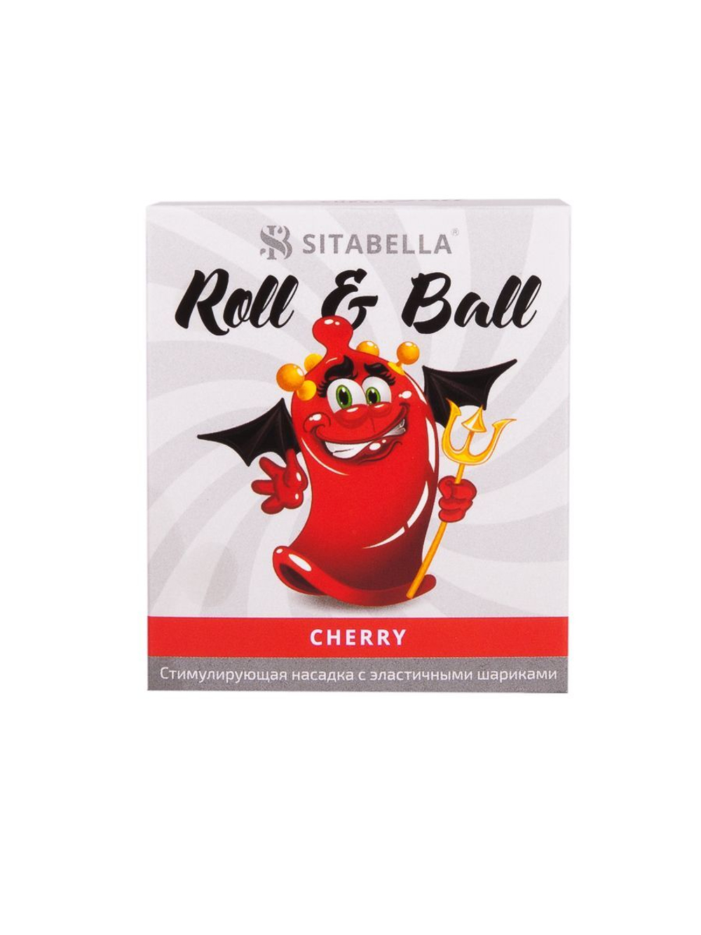 Стимулирующий презерватив-насадка Roll & Ball Cherry (Цвет: прозрачный)