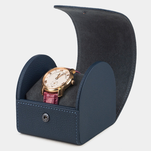 Коробка для часов из кожи теленка, синего цвета