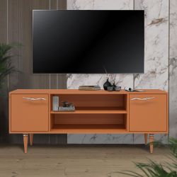 Тумба под ТВ Арт Колор matte 155см Классик Сильвер Томленый оранжевый матовый