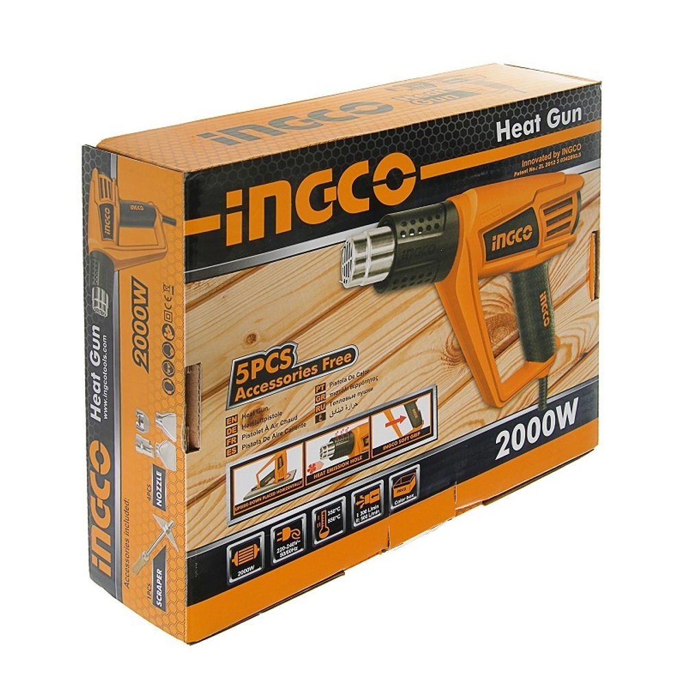 Фен строительный INGCO HG20008 2000 Вт