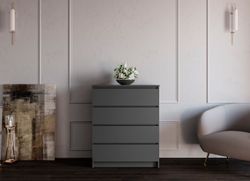 МС Мори Комод МК 800.4 Графит, ДСВ Мебель