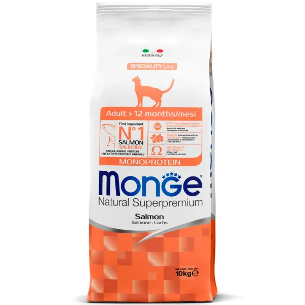 Сухой корм Monge Cat Speciality Line Monoprotein Adult для взрослых кошек, из лосося