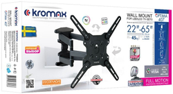 Кронштейн для телевизора Kromax OPTIMA-407 серый 22;-65; макс.45кг настенный поворот и наклон