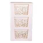 Комод 3-х секционный на колесах "Leaves", молочный