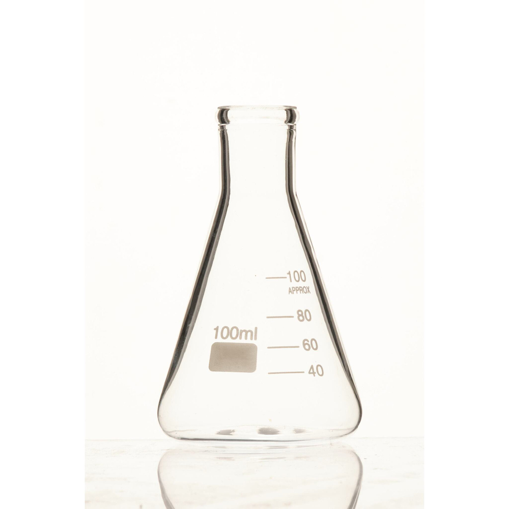 Колба коническая, 100 мл, узкое горло