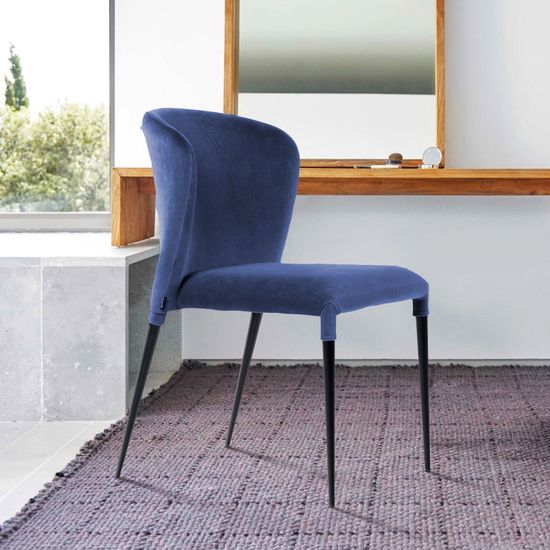 Стул Albert (Альберт), бархат синий 29
