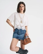 Блуза с коротким рукавом из шитья