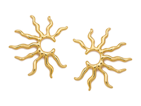 Серьги-гвоздики "Солнце", 38мм