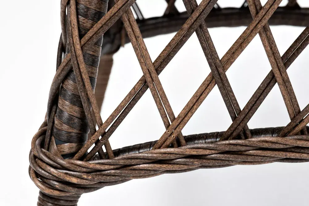 "Эспрессо" плетеный круглый стол, диаметр 80 см, цвет коричневый