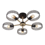 Светильник на штанге 5х60Вт Е27, металл/хрусталь, черный/дерево