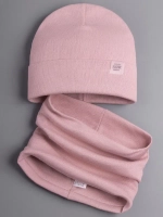 Шапка трикотажная и снуд для девочки на осень