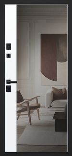 Стальная дверь "Silver" с зеркалом. Заказная модель.