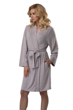 Оригинальный коротенький халатик с поясом (Размер: M) (Цвет: сиреневый)
