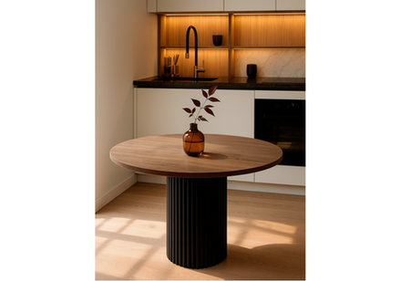 Стол деревянный Woodville Барел 110 орех кантри, черный, ножки черные