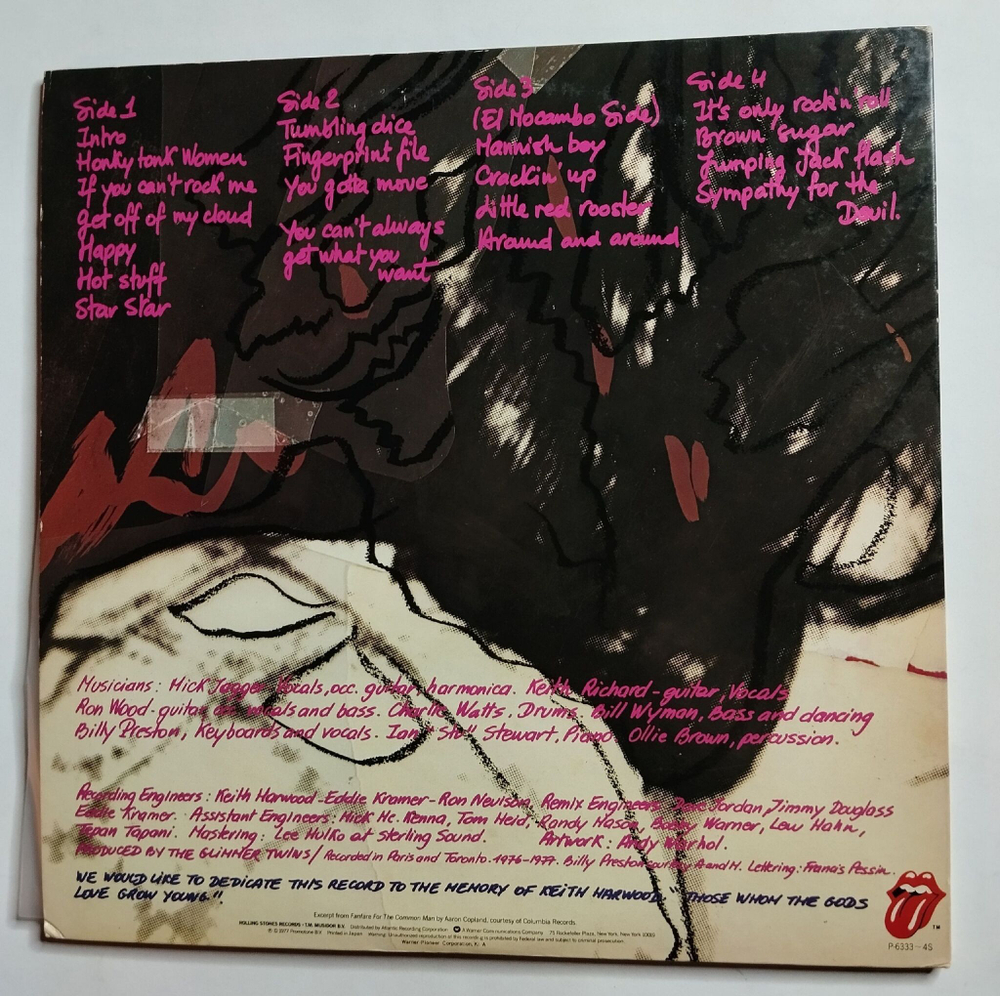 Винтажная виниловая пластинка LP The Rolling Stones Love You Live 2LP (Japan 1977) (No Obi)