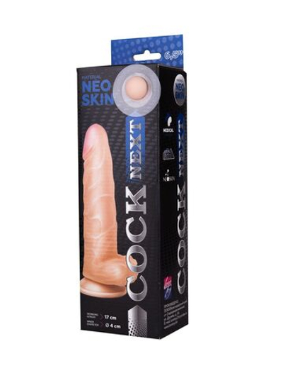 Фаллоимитатор COCK NEXT 6 с основанием-присоской - 18,5 см. (Цвет: телесный)