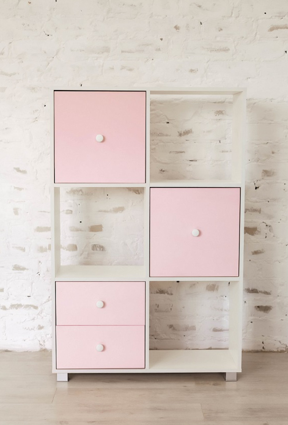 Стеллаж Кубик В2 МДФ белый/орхидея