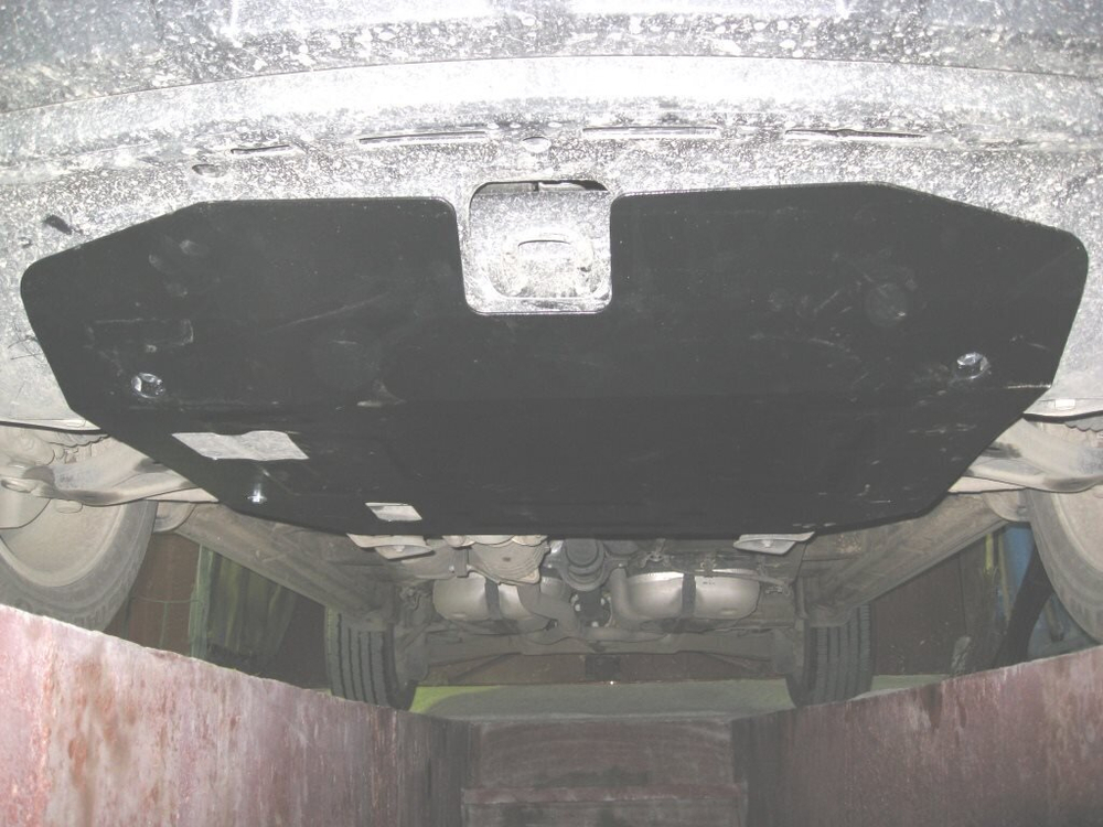 Защита ALFeco картера двигателя и кпп для Hyundai Santa Fe II 2007-2010-2012, V-все (сталь 2 мм) арт.ALF1009st