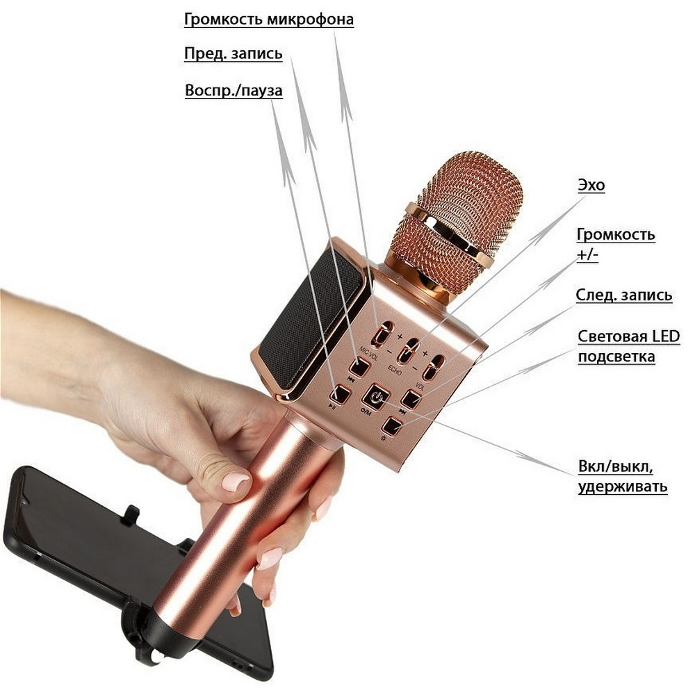 Беспроводная колонка-микрофон Happyroom H59 RGB