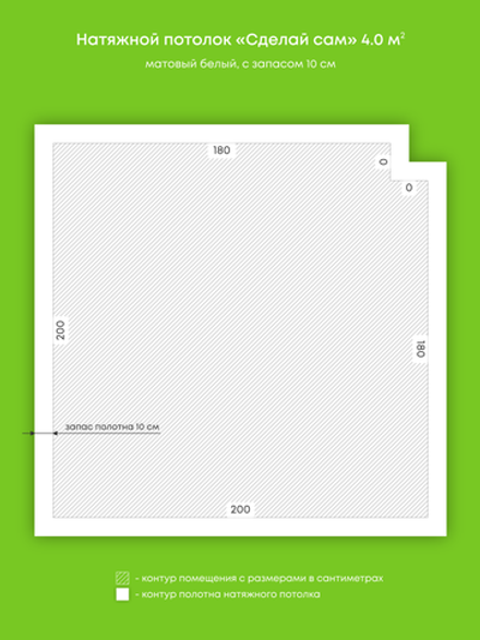 Матовый натяжной потолок 4 м2