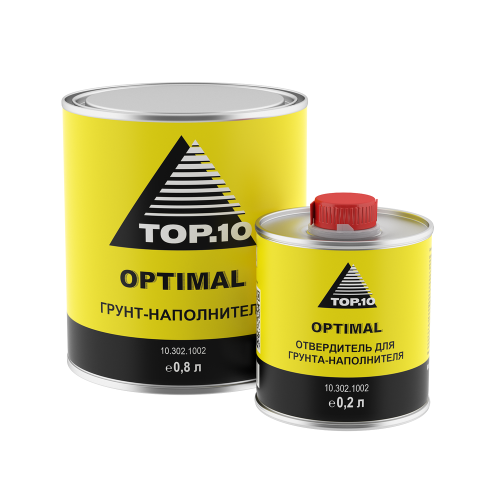 Грунт-наполнитель TOP.10 OPTIMAL 4:1 черный (0.8 л наполнителя + 0.2 л отвердителя)