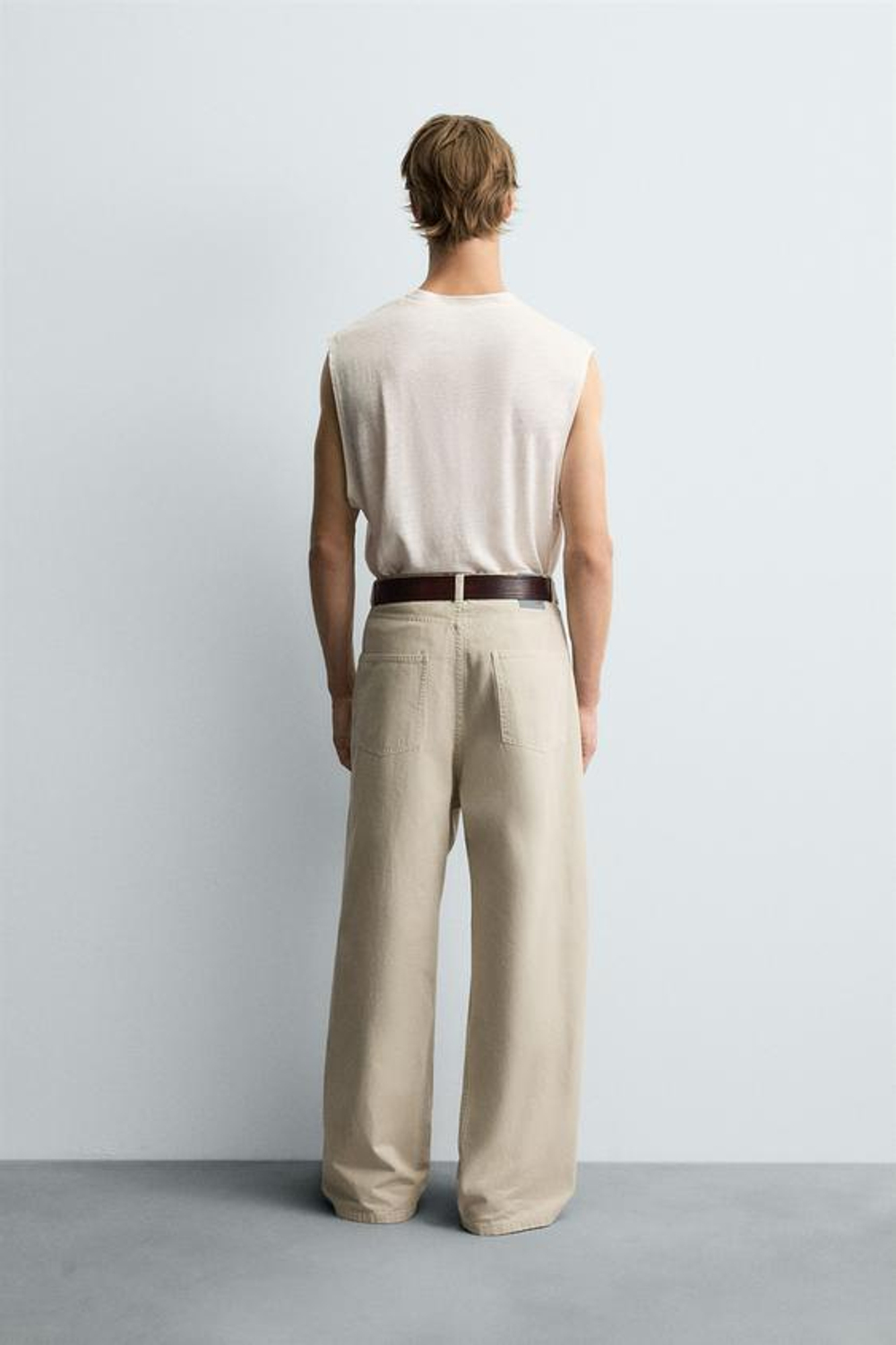 ZARA ДЖИНСЫ BAGGY FIT, ПЕСОЧНЫЙ