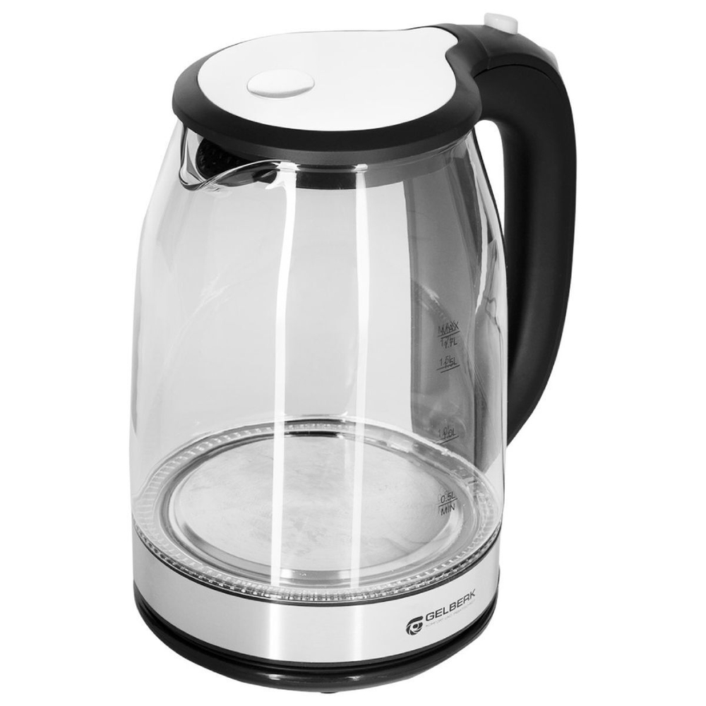 Чайник электрический Gelberk, GL-397, 1.8 л, 1500 Вт, ск нагр элем, подсвет, стекло